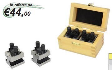 COPPIA DI PRISMI
Alta precisione precisione 0,005 mm
Supporto a V a 90°
sistema di staffaggio superiore
35x35x30m mm campo 3-16 mm